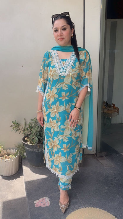 Milano Blue Digital Designer Suit