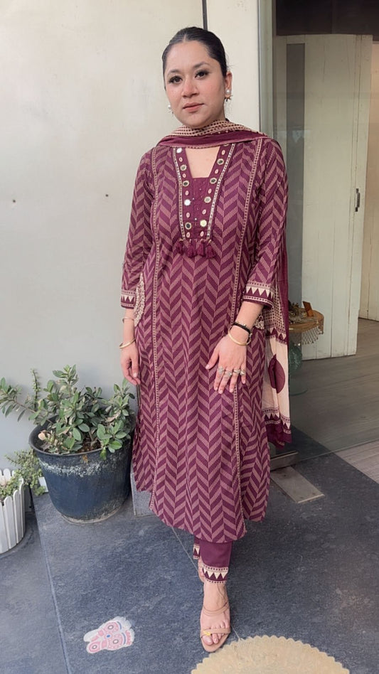 Garlic wine Digital print Suit