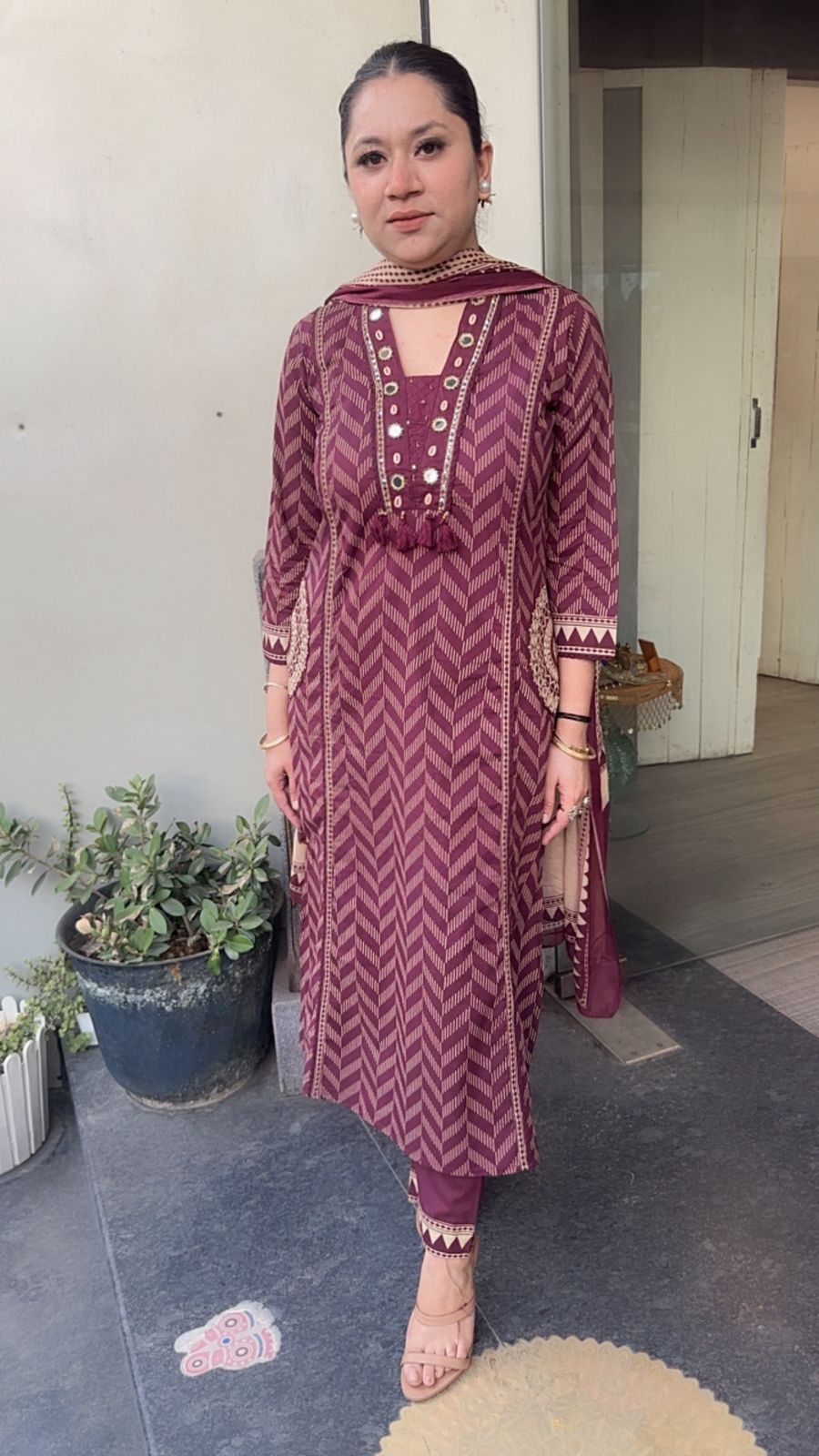 Garlic wine Digital print Suit