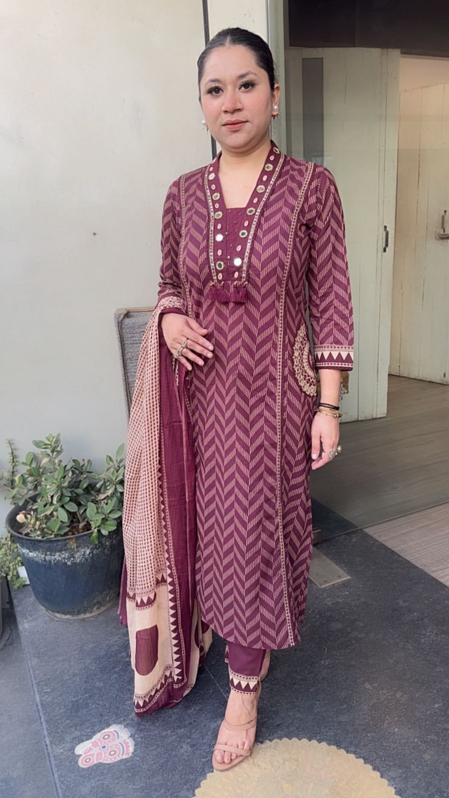 Garlic wine Digital print Suit