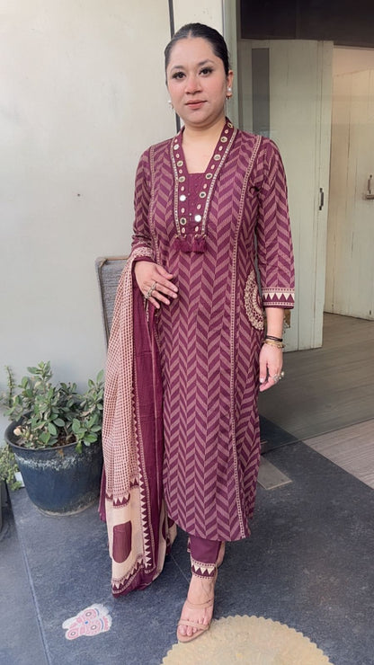 Garlic wine Digital print Suit