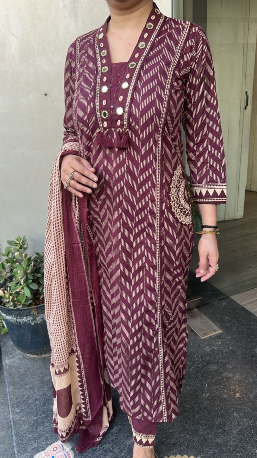 Garlic wine Digital print Suit