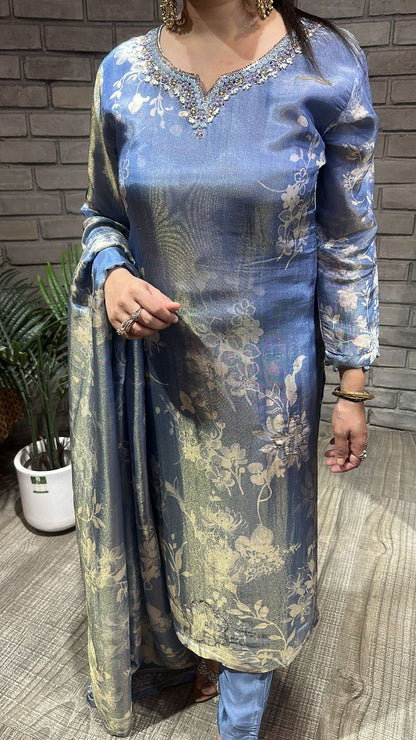 Topaz Aqua Blue Shimmer Digital Suit
