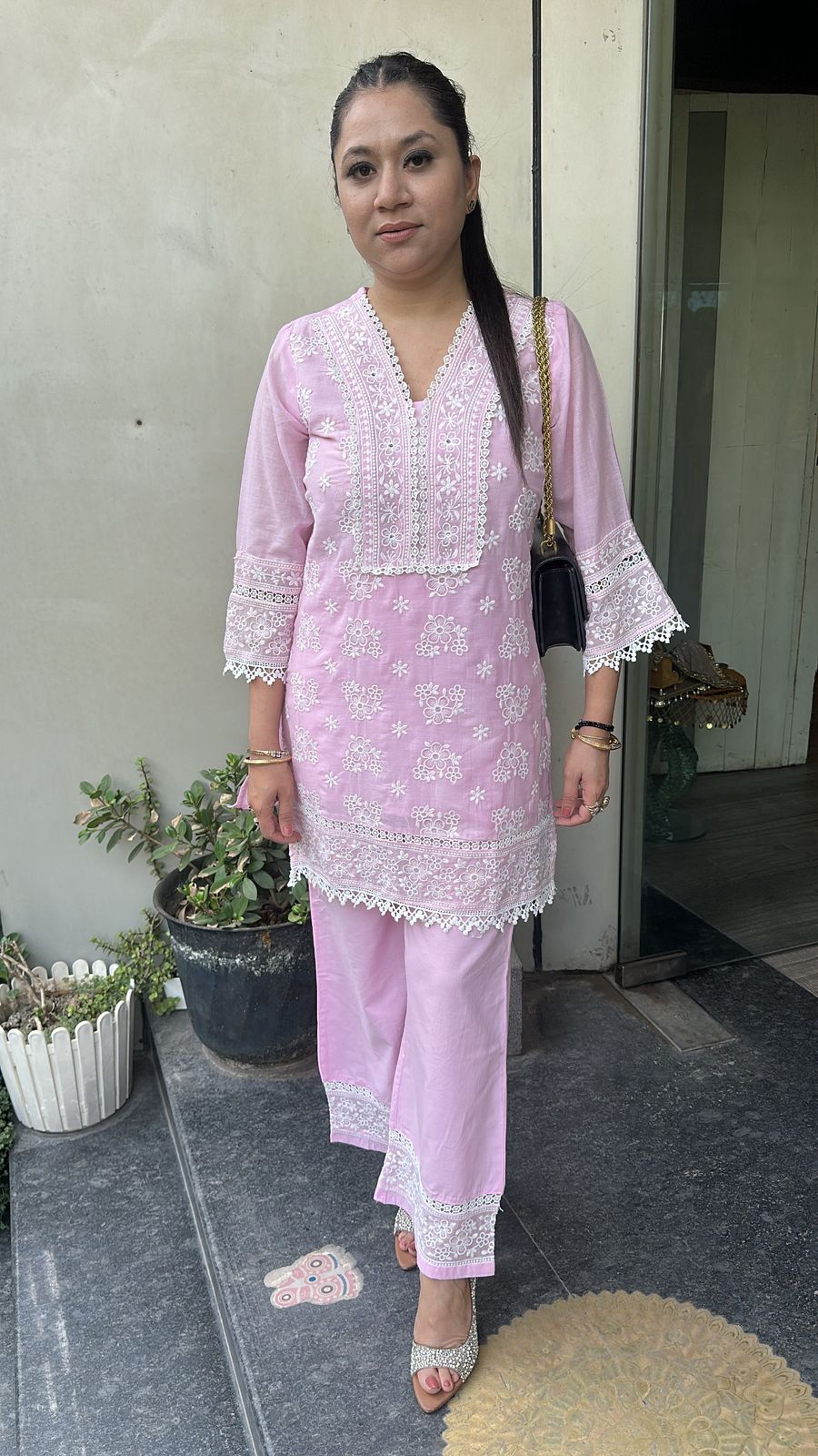 Zainab Baby pink Chikankari Cordset