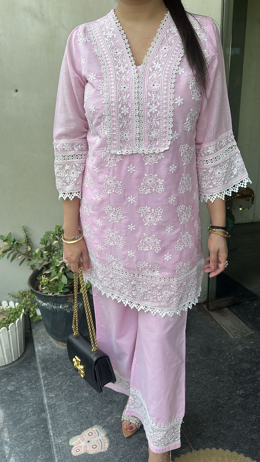 Zainab Baby pink Chikankari Cordset