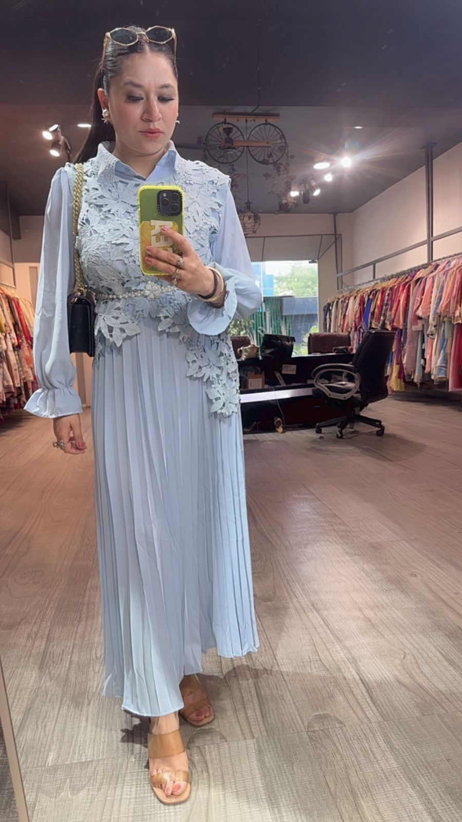 Raisin powder Blue Lace Dress