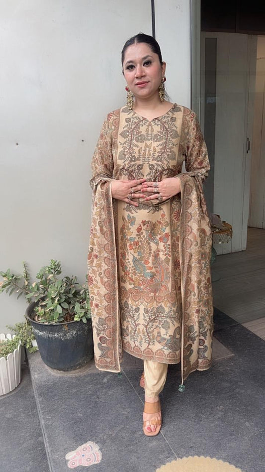 Beans New Beige Designer Cotton Suit