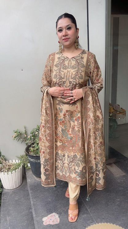 Beans New Beige Designer Cotton Suit