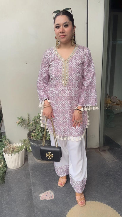 Eclairs Lavander Chiffle Farshi salwar Cordset