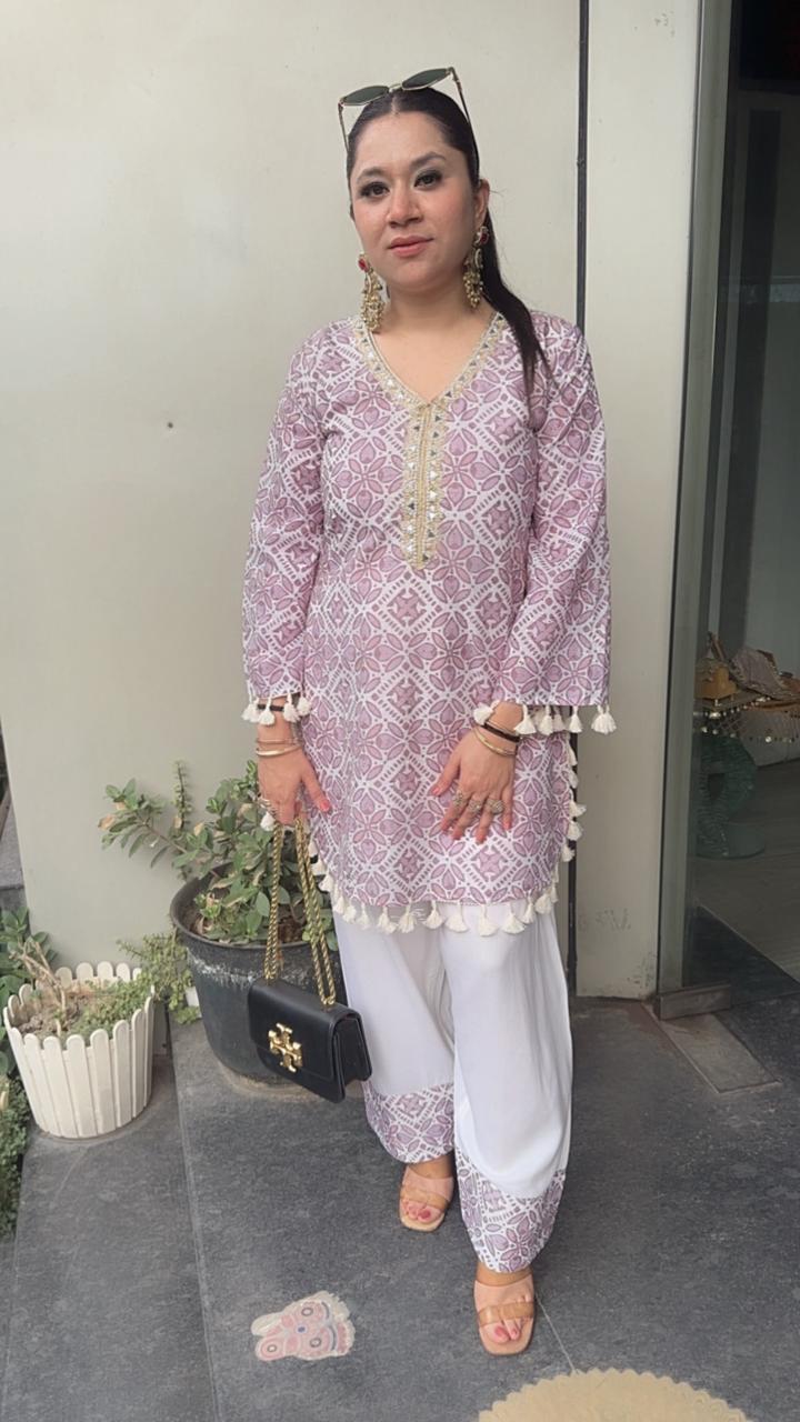 Eclairs Lavander Chiffle Farshi salwar Cordset