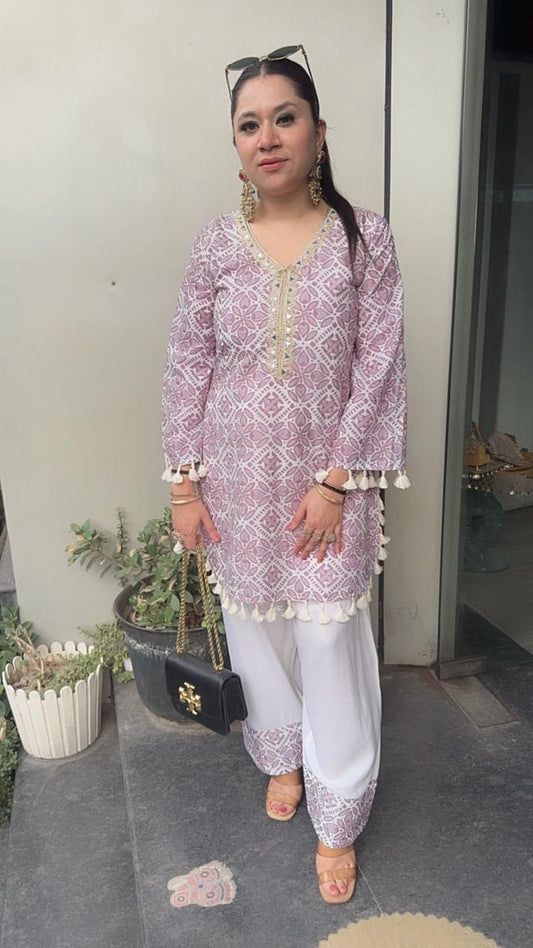 Eclairs Lavander Chiffle Farshi salwar Cordset