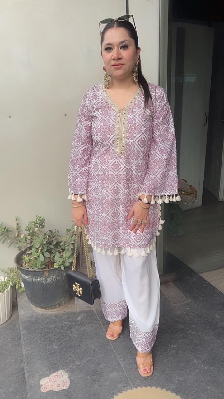 Eclairs Lavander Chiffle Farshi salwar Cordset