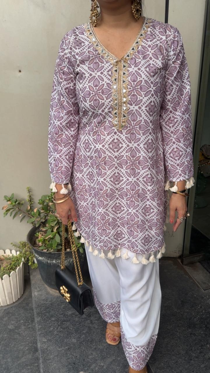 Eclairs Lavander Chiffle Farshi salwar Cordset