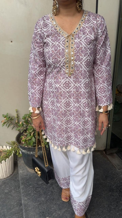 Eclairs Lavander Chiffle Farshi salwar Cordset