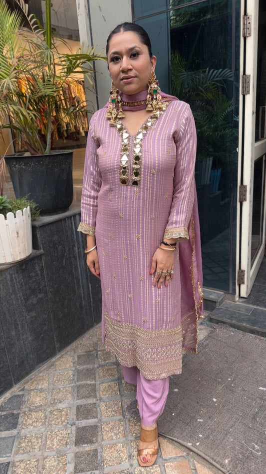 Zella lavander Heavy Designer Suit