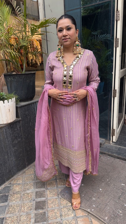 Zella lavander Heavy Designer Suit