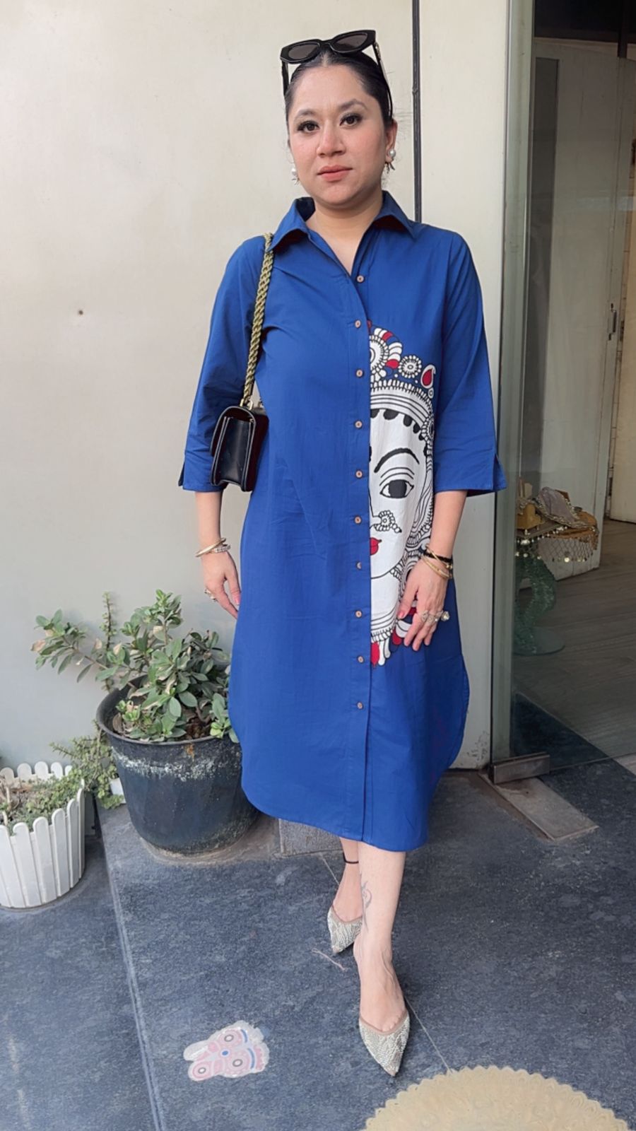 Alleppey Blue Cotton Designer Dress