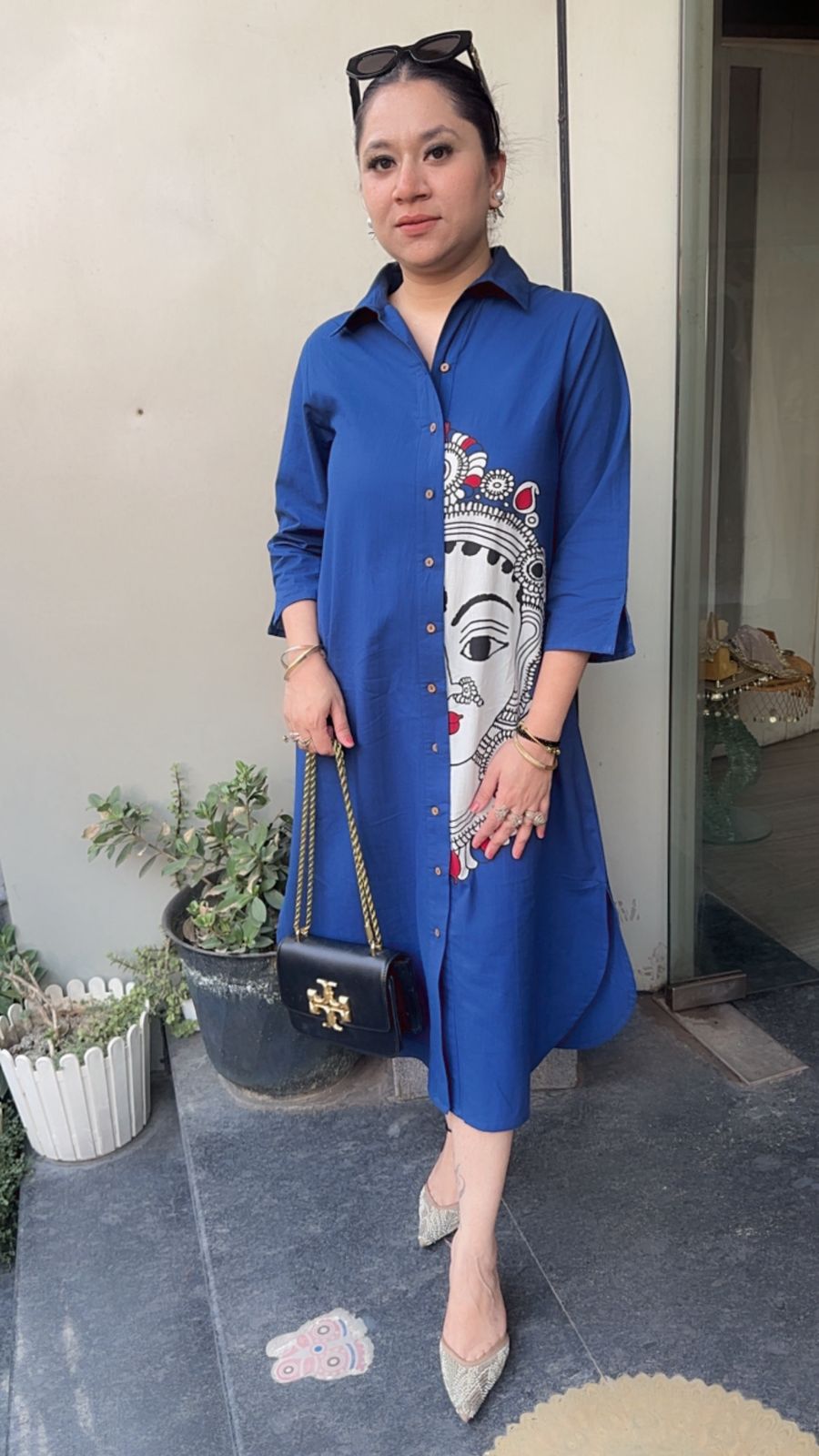Alleppey Blue Cotton Designer Dress