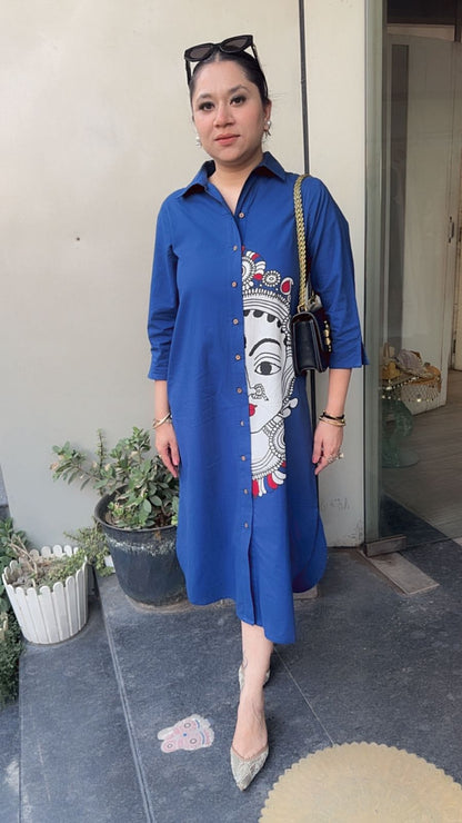 Alleppey Blue Cotton Designer Dress