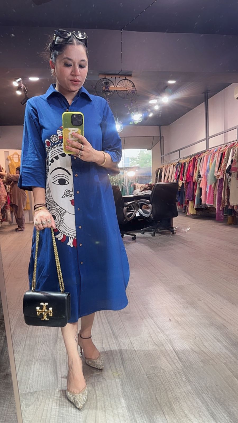 Alleppey Blue Cotton Designer Dress