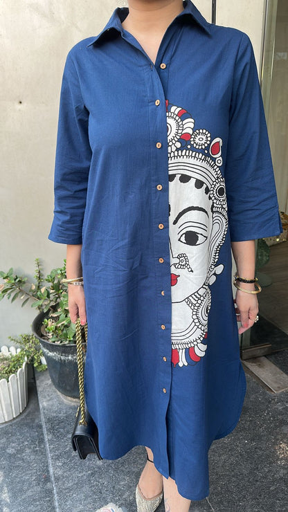 Alleppey Blue Cotton Designer Dress