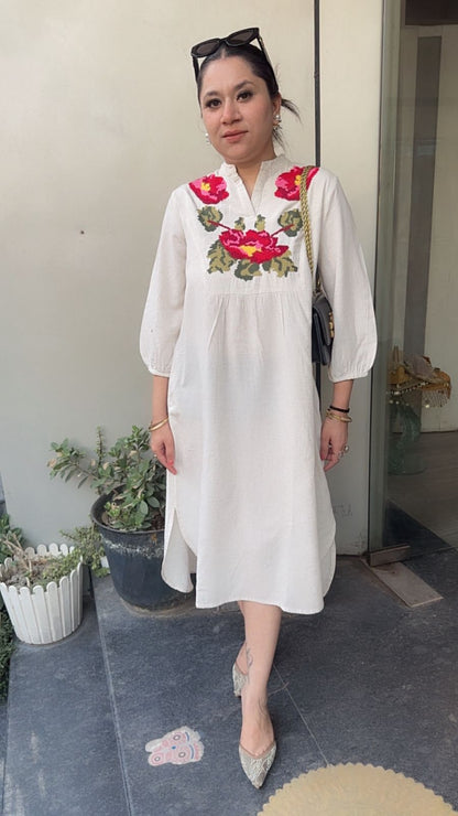 Kochi ivory  Cotton Designer Dress