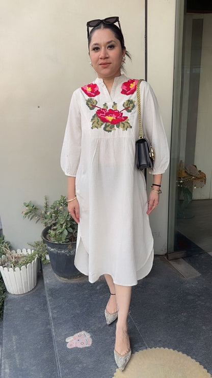 Kochi ivory  Cotton Designer Dress