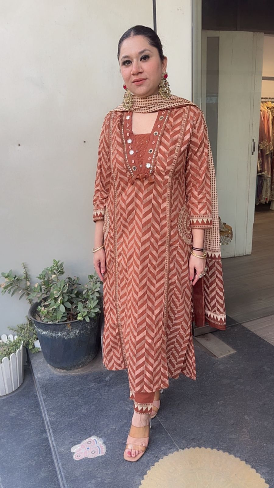 Garlic Brown Rust Digital print Suit