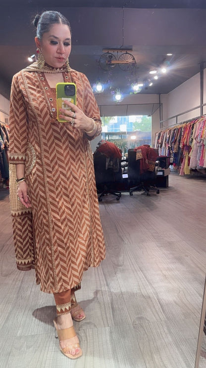 Garlic Brown Rust Digital print Suit