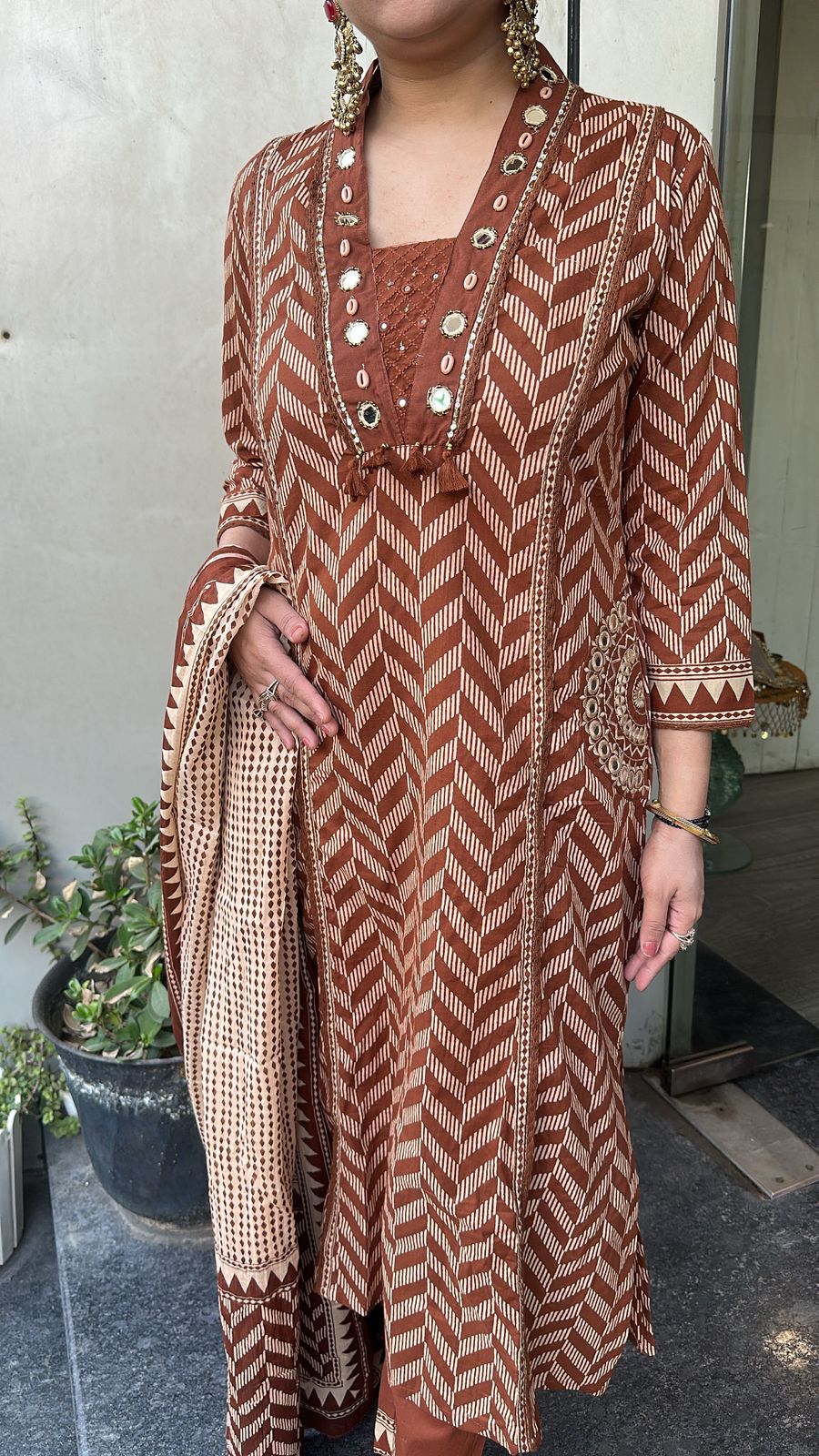Garlic Brown Rust Digital print Suit