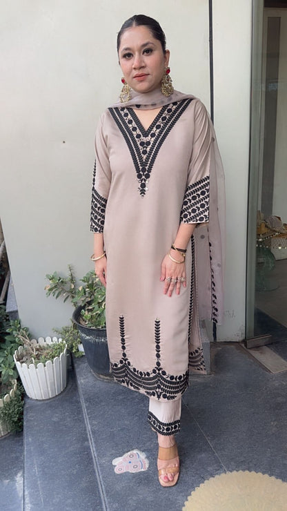 Adab Cotton Thread work  Designer Suit