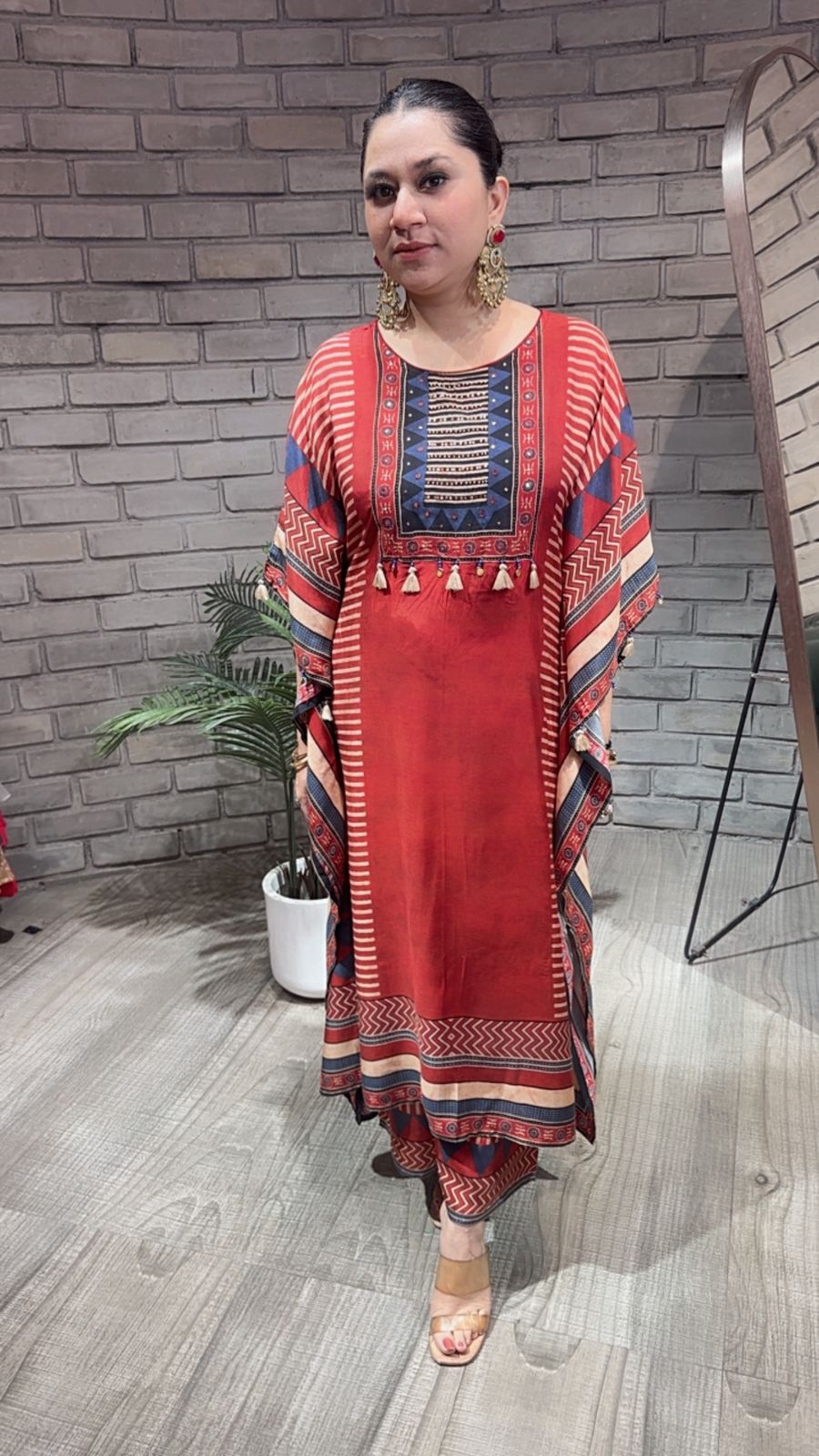 Rosso Digital Cotton Designer kaftan Style