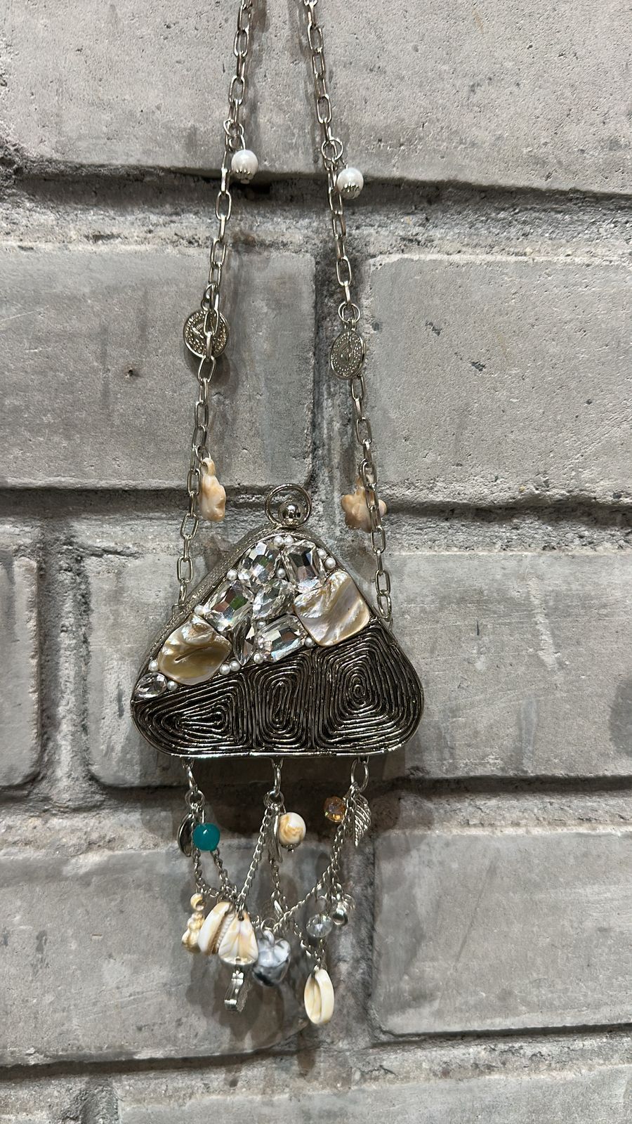 Ruchi Mini circle Silver Triangle Bag