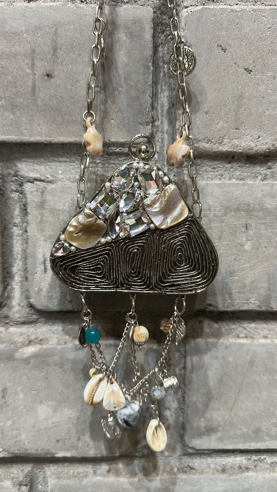 Ruchi Mini circle Silver Triangle Bag