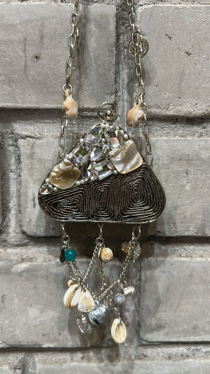 Ruchi Mini circle Silver Triangle Bag