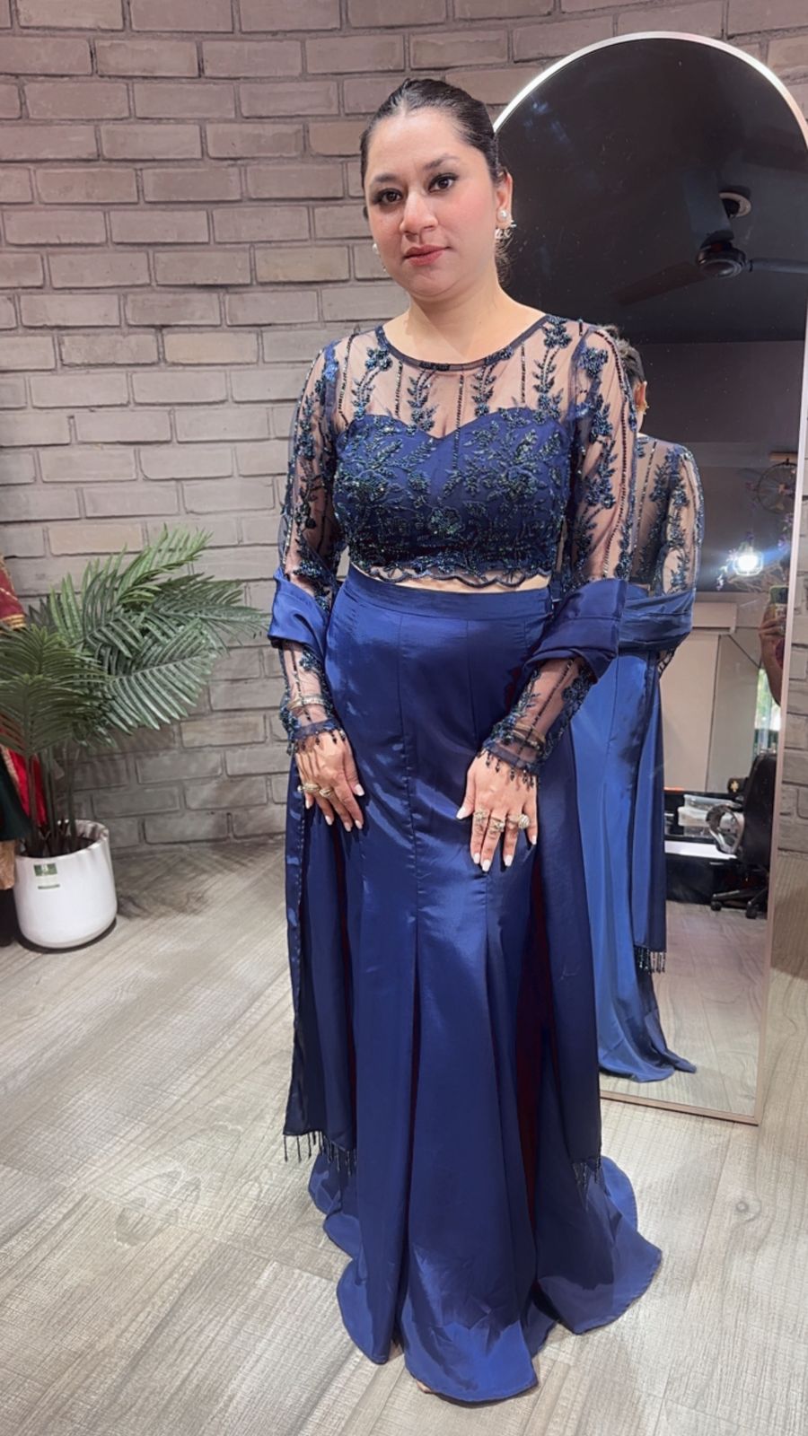 Alpha Navy Blue Designer Saree