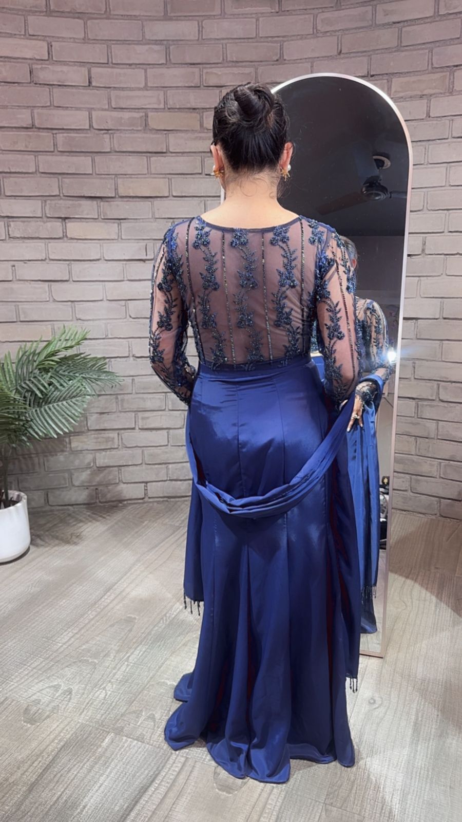 Alpha Navy Blue Designer Saree