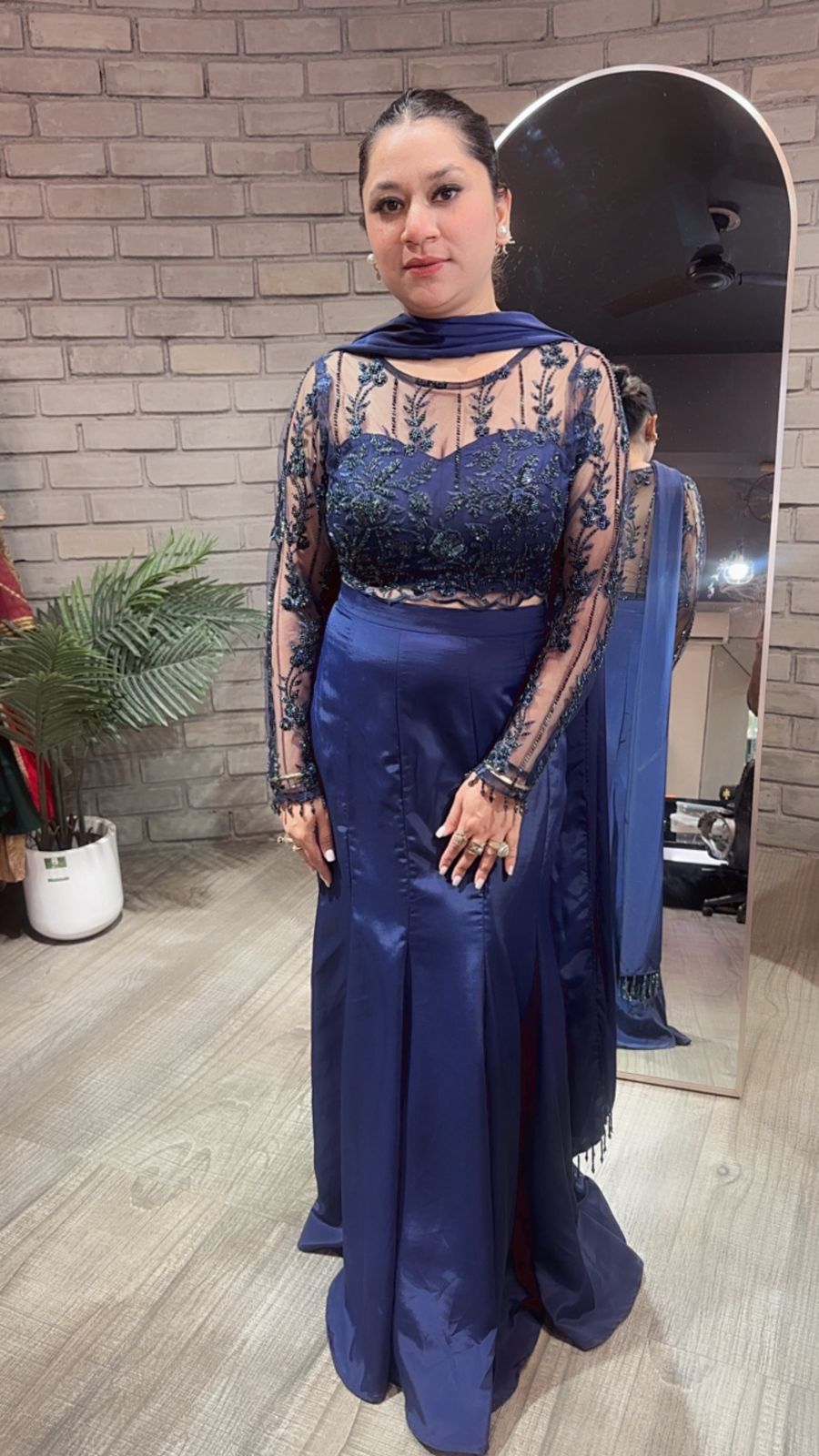 Alpha Navy Blue Designer Saree