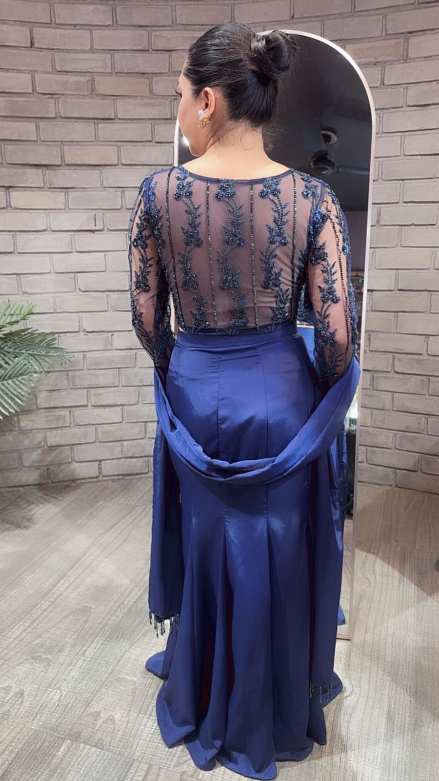 Alpha Navy Blue Designer Saree
