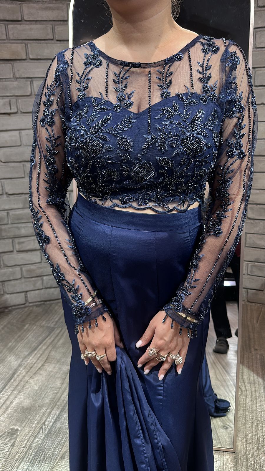Alpha Navy Blue Designer Saree