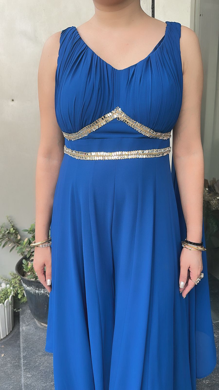 Roselle Teal Blue Designer Jumpsuit