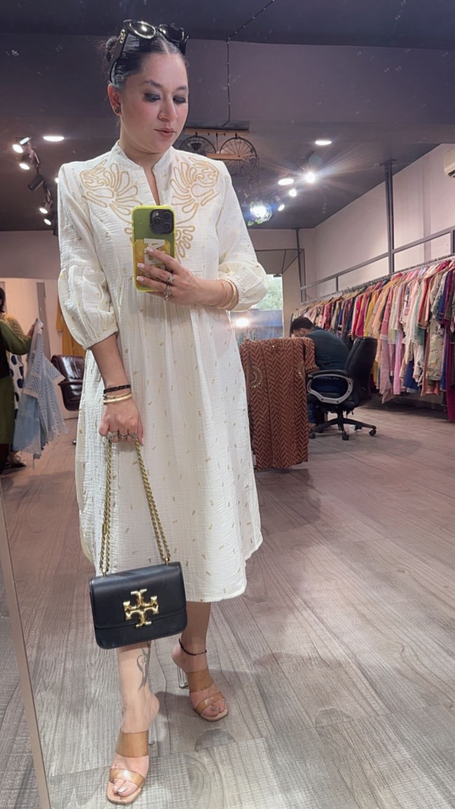 Kinley offwhite Cotton Designer Dress