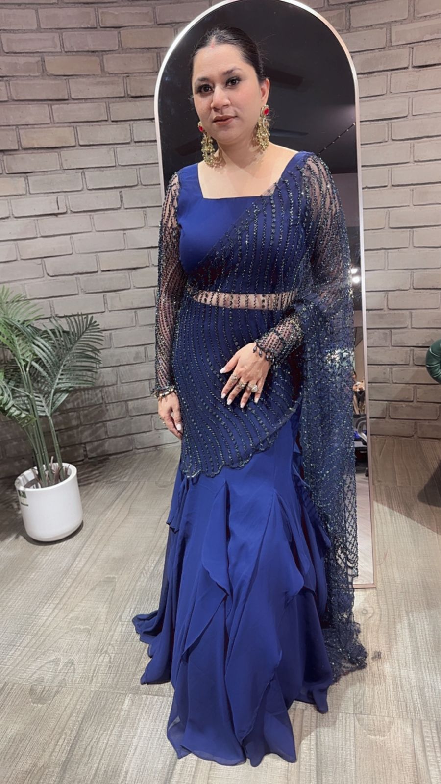Karwa chauth Navy Blue Designer Saree