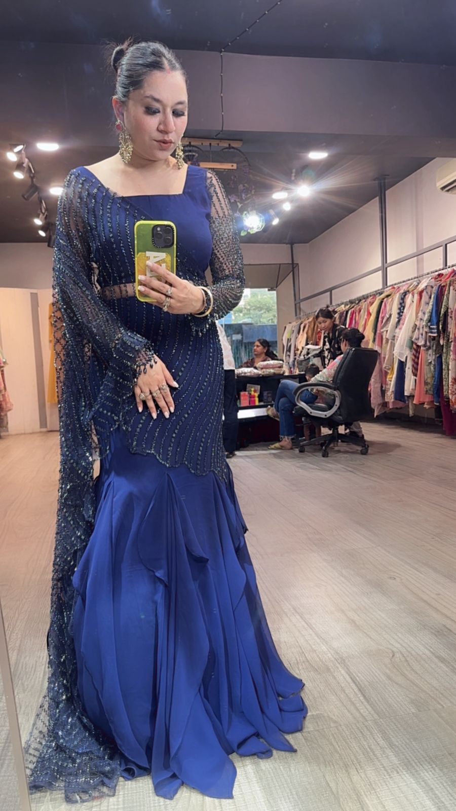 Karwa chauth Navy Blue Designer Saree