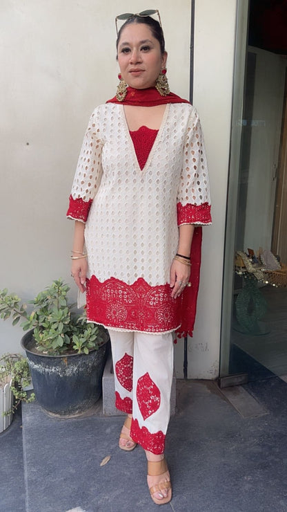 Desi Chiffle Cotton Designer Suit