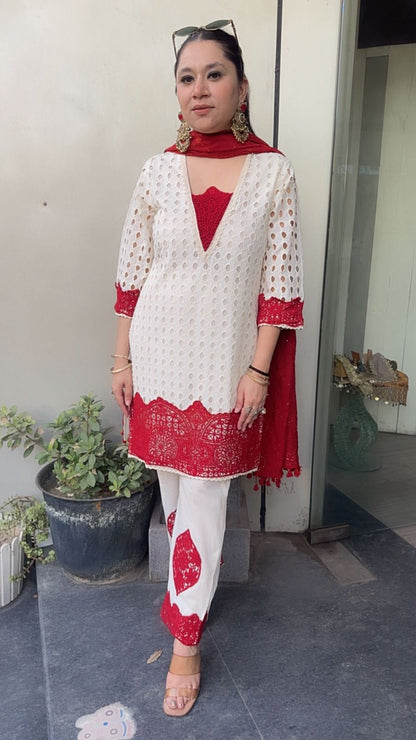 Desi Chiffle Cotton Designer Suit