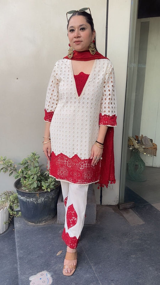 Desi Chiffle Cotton Designer Suit
