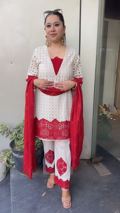 Desi Chiffle Cotton Designer Suit