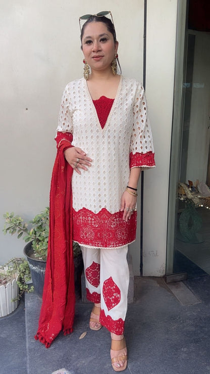 Desi Chiffle Cotton Designer Suit