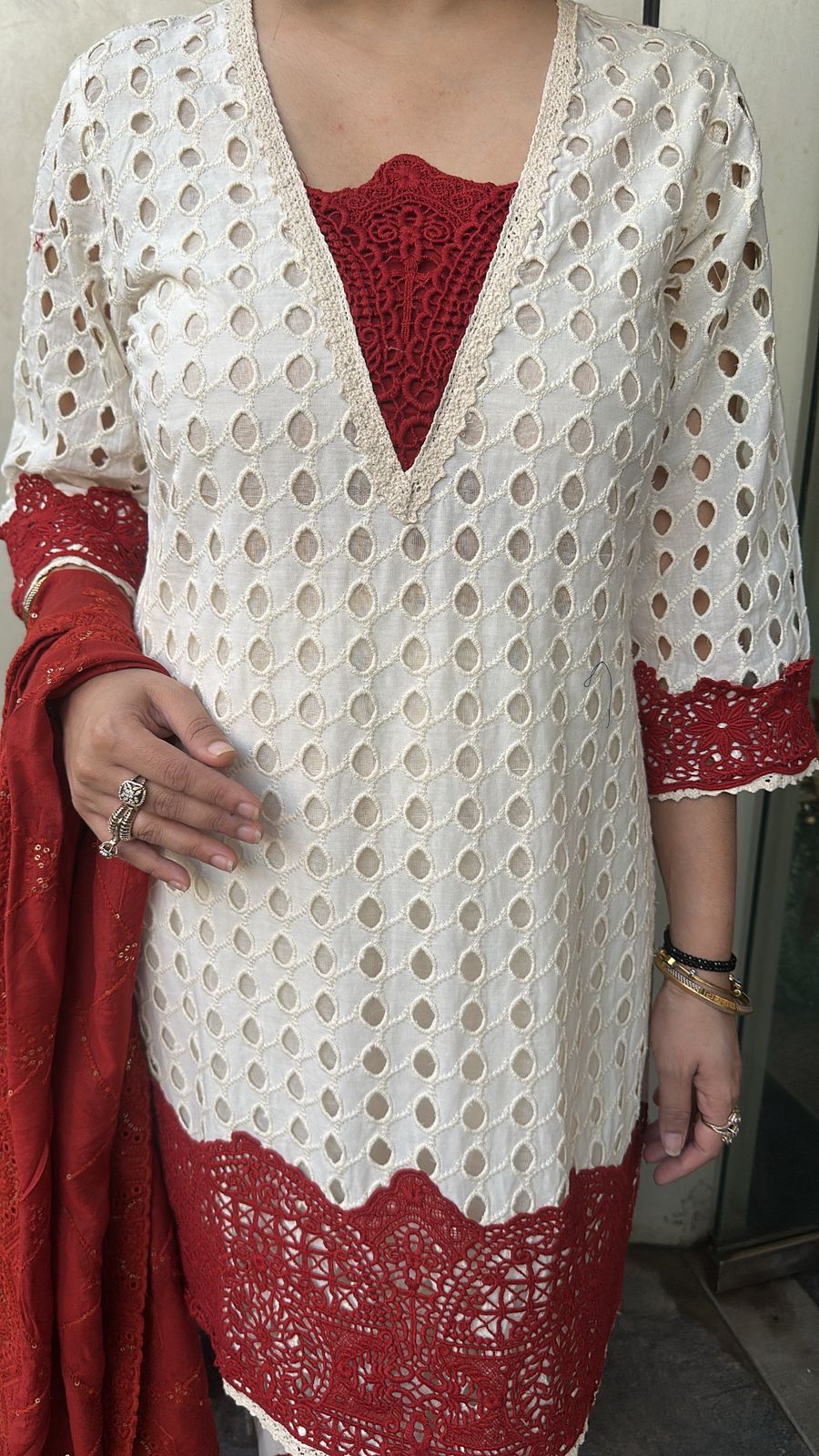 Desi Chiffle Cotton Designer Suit